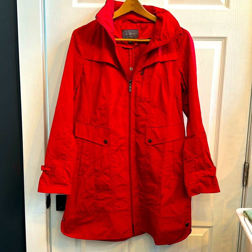 Red Cole Haan rain jacket